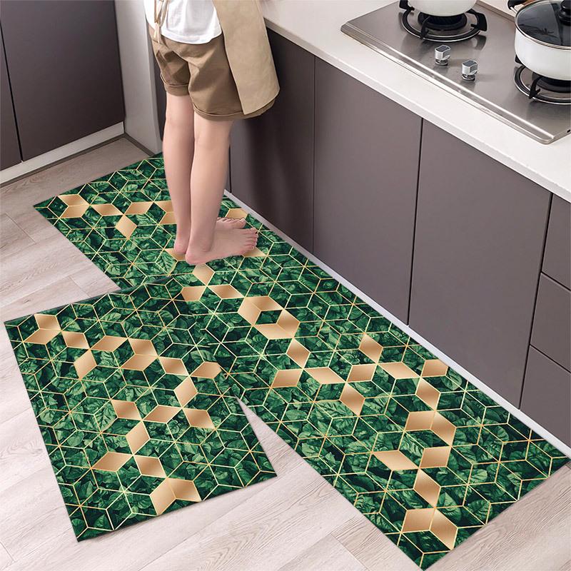 Waterproof Non-Slip Kitchen Floor Mats Absorbs Water Dirt-Resistant Wash-Free Entrance Door Carpet