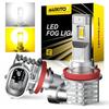 2X Dual Color H8 H11 LED Headlight Fog Light Bulbs White/Amber Driving DRL Lamp