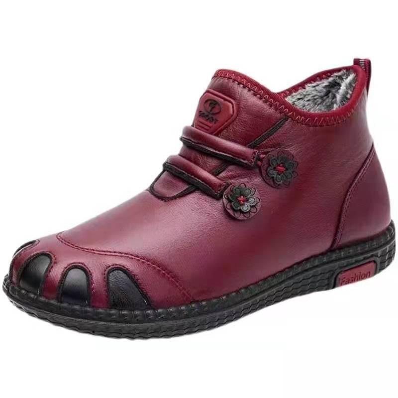 Womens Winter Warm Faux Fur Lined Snow Boots Mid-Calf Slip-On Side Zip Comfortable Casual Indoor Outdoor Shoes
