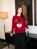 Red Family Sweater Set: Festive Year of the Horse Round Neck Jumper for Parents and Kids