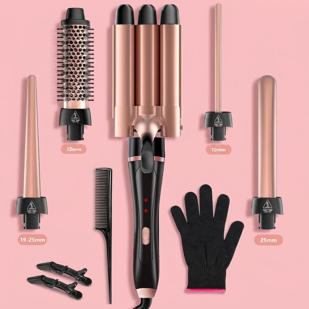New Arrival Hair Curlers Roller 5 In 1 Interchangeable System PTC Heater For Beauty Training Home Global Travel Hair Curler
