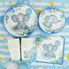 Blue Baby Elephant Disposable Tableware Set Paper Plate Cup Napkin Kids Boys 1st Birthday Party Decoration Baby Shower Supplies