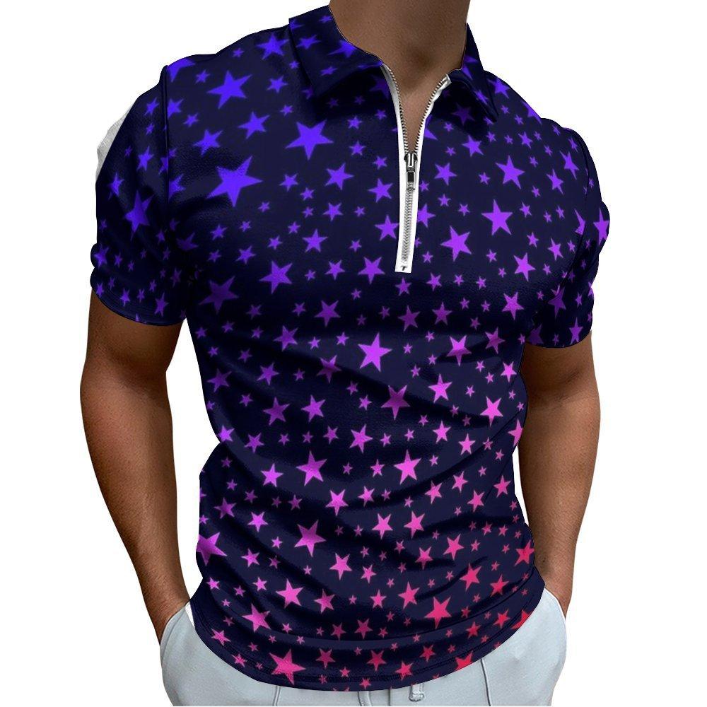 Modern Short Sleeve Striped Polo Shirt, Casual & Versatile for Daily Wear