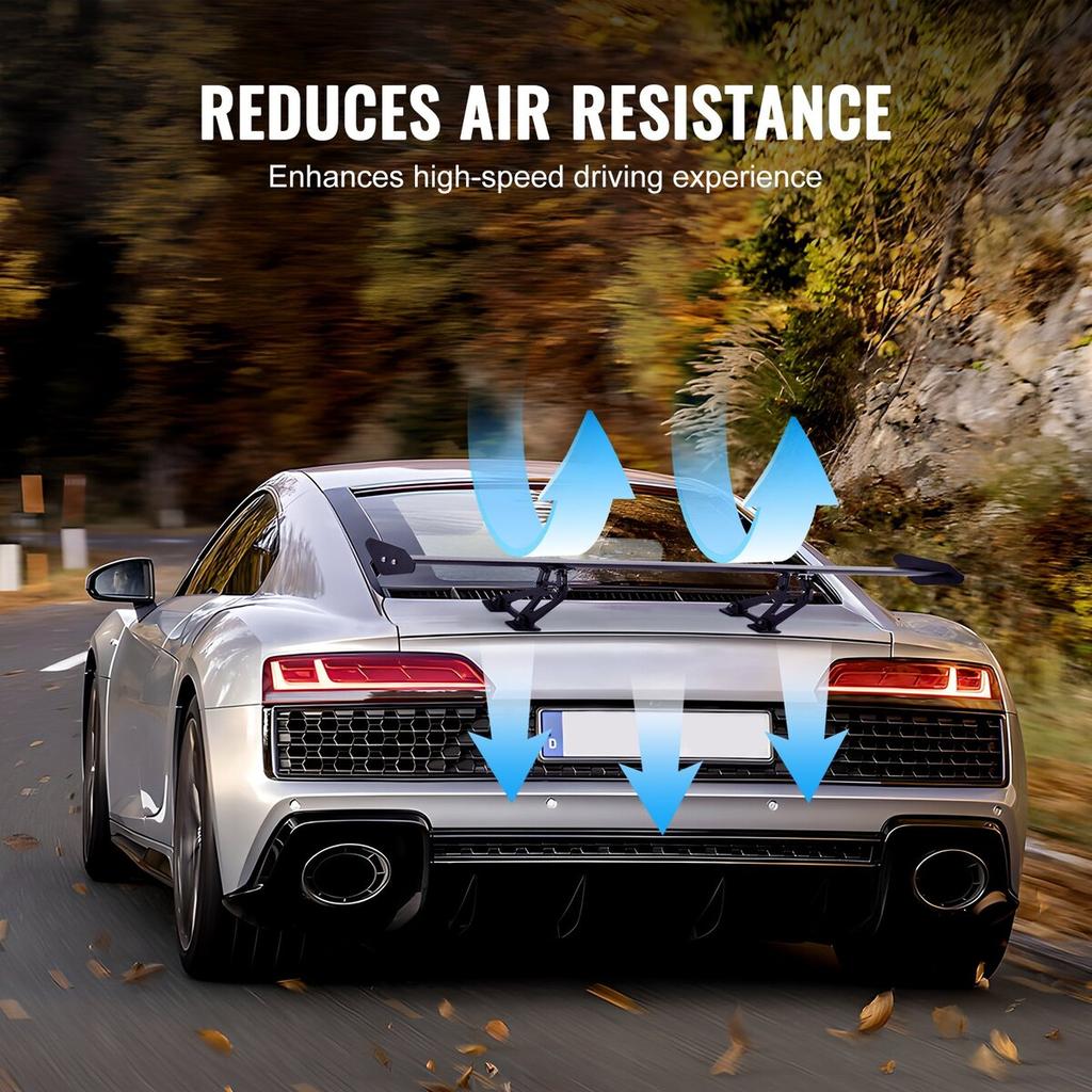 Universal Rear Spoiler GT Style Adjustable Trunk Wing Car Racing 43.3''