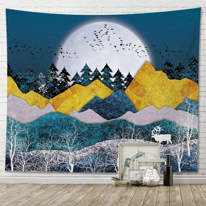 Beautiful Tapestry Room Decoration Abstract Mountain View Home Wall Hanging Background Cloth