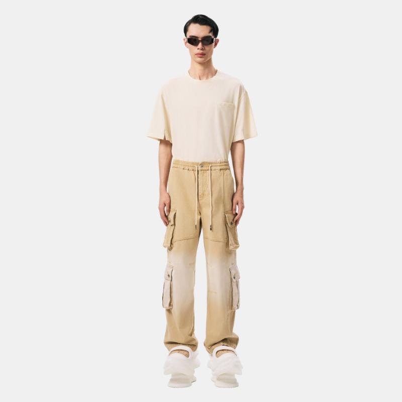 Feng Chen Wang SS25 Jeans Unisex Khaki FENG19TR22