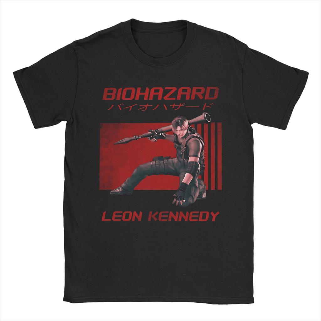 RE9 Leon Kennedy Veteran Hero TShirt Men Novelty Cotton Tees Crew Neck Short Sleeve T Shirts New Arrival Clothes