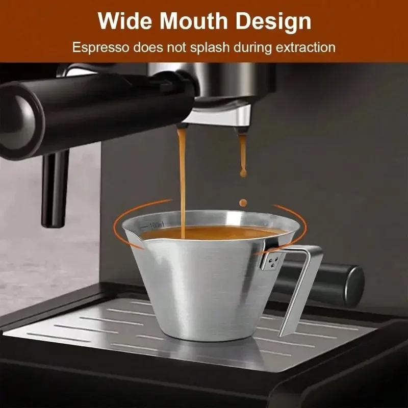 1 pièce Tasse à mesurer à café en acier inoxydable pour aliments, Tasse d'extraction pour expresso avec graduation, Accessoires pour expresso Accessoires de café