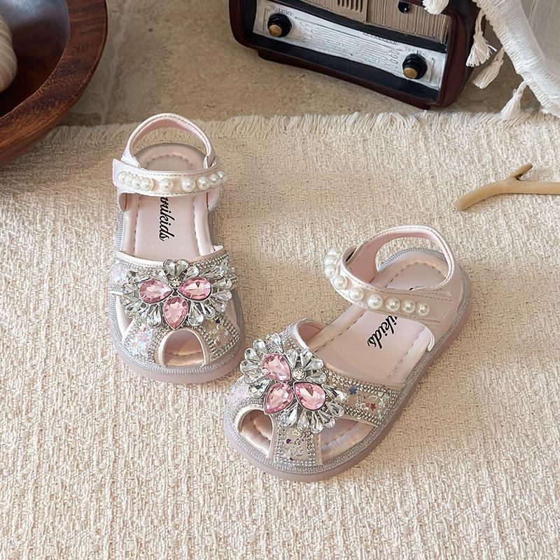 2026 Summer Crystal Princess Girls' Closed-Toe Sandals - Stylish & Beautiful