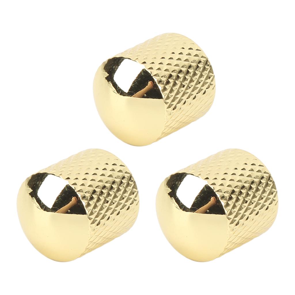 3 Pcs Electric Guitar Knob Exquisite Appearance Sturdy Metal Universal Guitar Potentiometer Replacement Knob