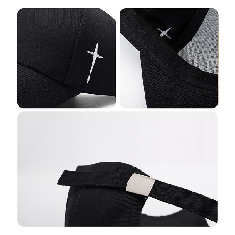 Spring Side Embroidered Cross Sport Cap Sunshade Baseball Cap for Young Men Women