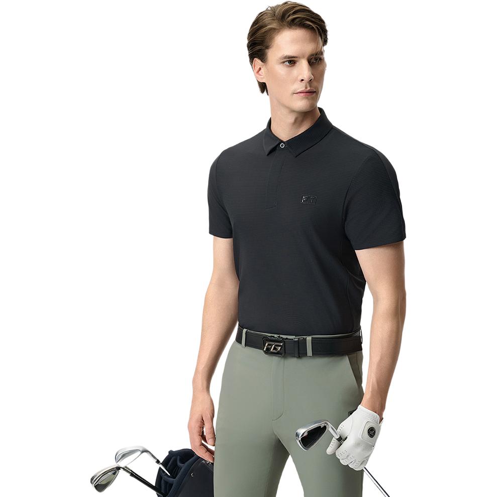 New FILA Golf Series Polo Shirt Men's Pitch Black A11M525114F-BK