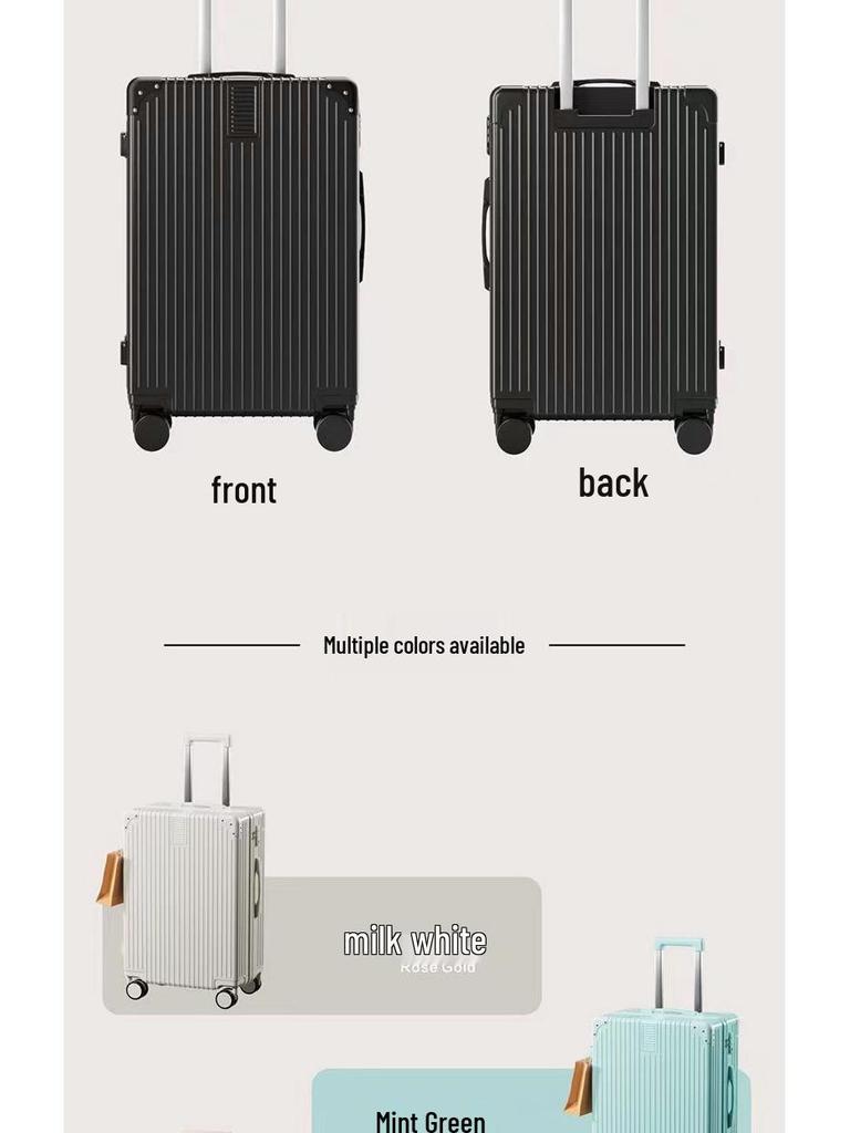 Retro Trolley Suitcase with Universal Wheels & Combination Lock - Durable, Large Capacity for Women, Men, Students