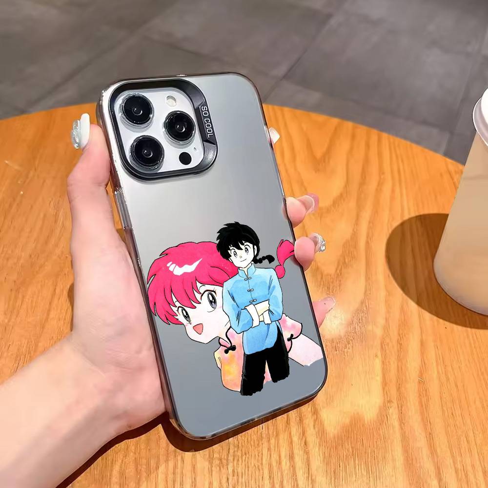 

M-Manga C-C-Comics R-R-Ranma-12 Phone Case For iPhone17,16,15,14,13,12,11 Plus,Pro Max Black Candy Silver Plated Cover iPhone16e
