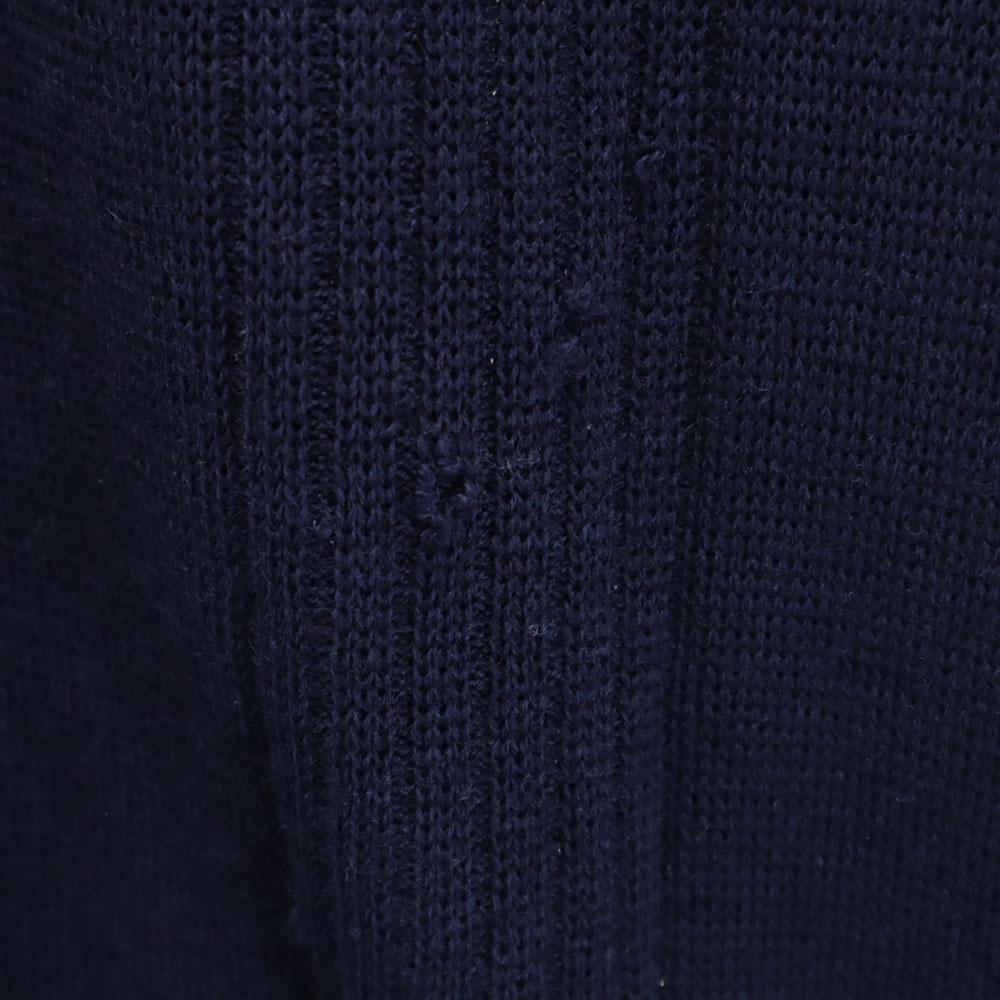 HUNTING WORLD 90-talls Ull Gammel Langermet V-hals strikket cardigan M Marineblå Herre Brukt