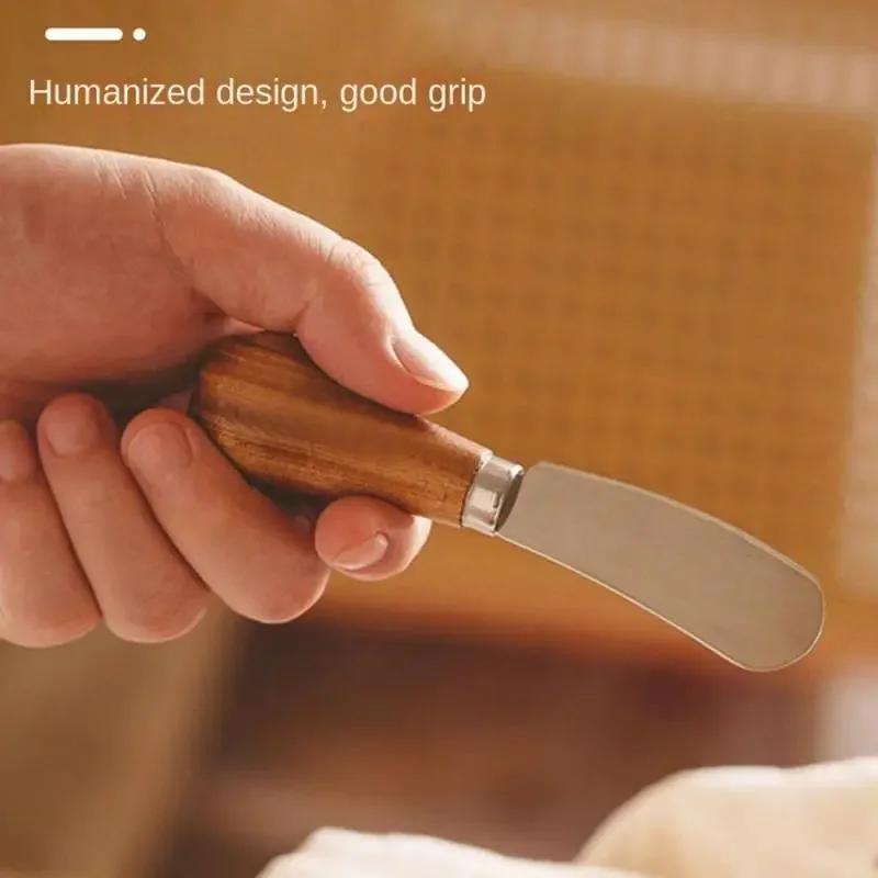 Vertical Wooden Handle Butter Jam Butter Knife Spoon Spread Sauce Cheese Spread Bread Cheese Butter Knife Fork Tableware