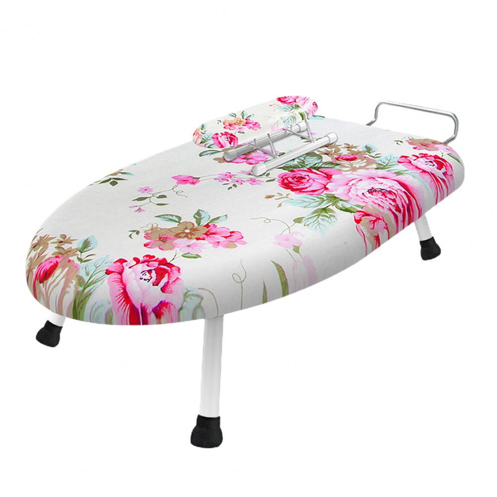 2Pcs Desktop Board With Removable Washable Cover Heat-Resistant Cotton Padded Foldable Portable Anti-slip Clothes Ironing Board