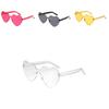 Heart Shaped Rimless Sunglasses Women's Candy Color Glasses