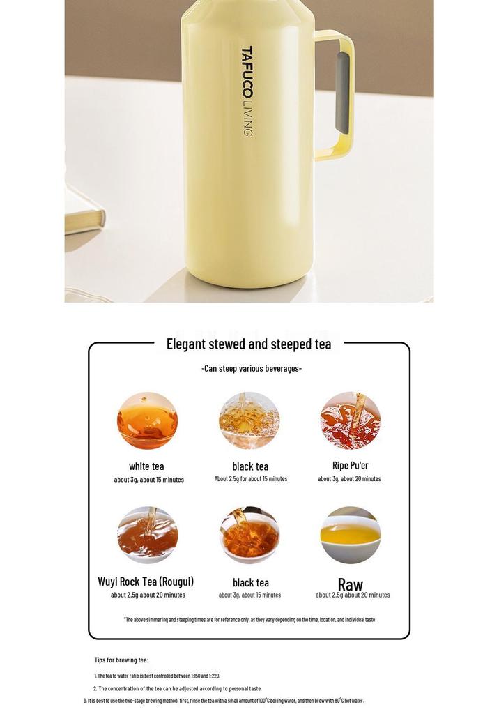 Japan Taifu T1181 Insulated Coffee Thermos - 316 Stainless Steel, Ultra-Long Heat Retention, Household Water Bottle