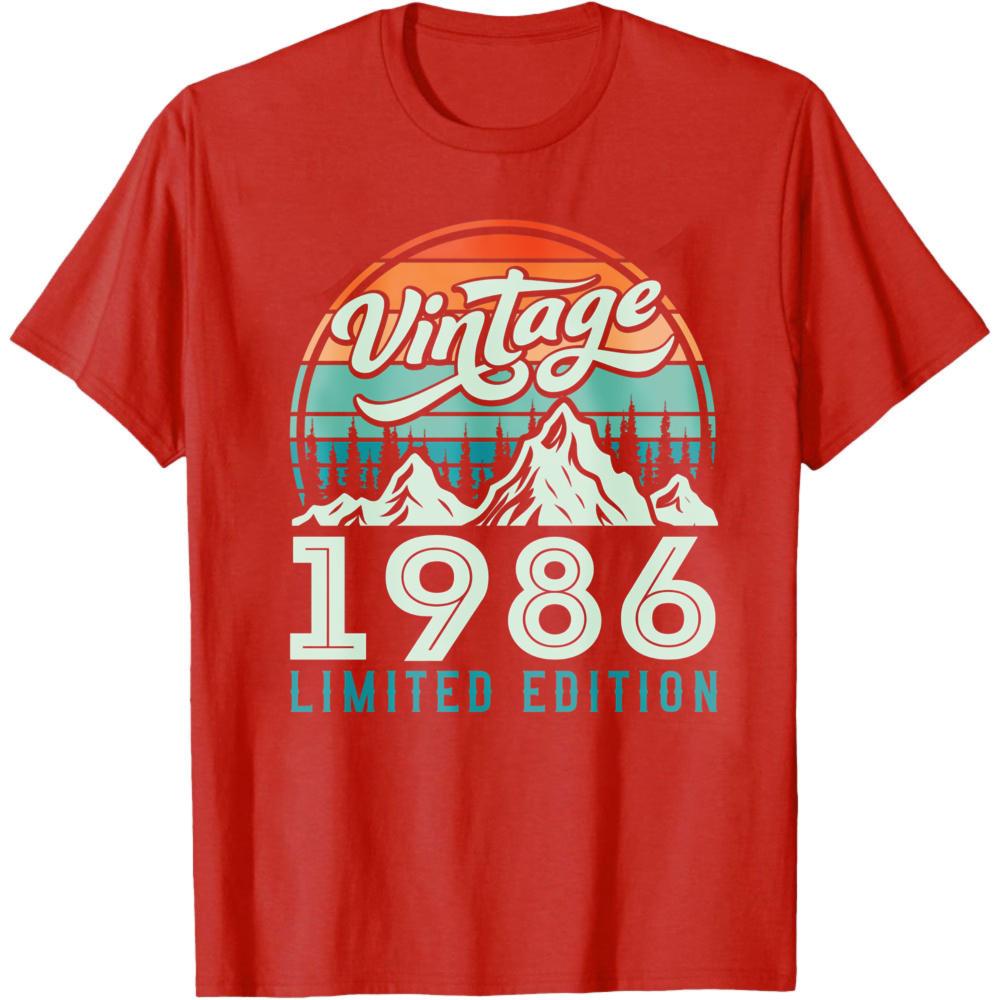 Vintage 1986 Limited Edition Summer Men TShirt Retro Mountain Landscape Design Casual Style Outdoor Adventure Gift For Him S