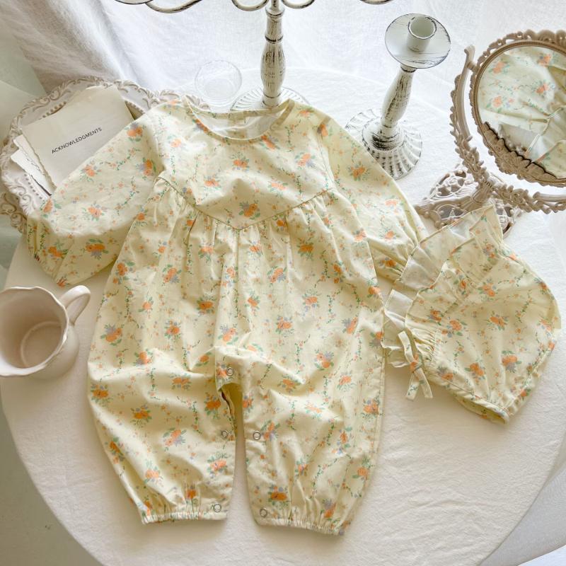 Baby Girl s Floral Long-Sleeve Romper 90cm