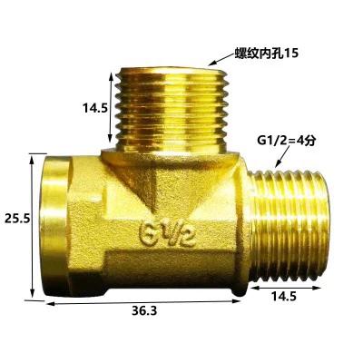 Raccordo a T BSP Femmina Maschio 1/2" Divisore a 3 Vie Raccordo per Tubi in Ottone Accoppiamento DN15 Casa Giardino Per Adattatore Acqua Gas Olio