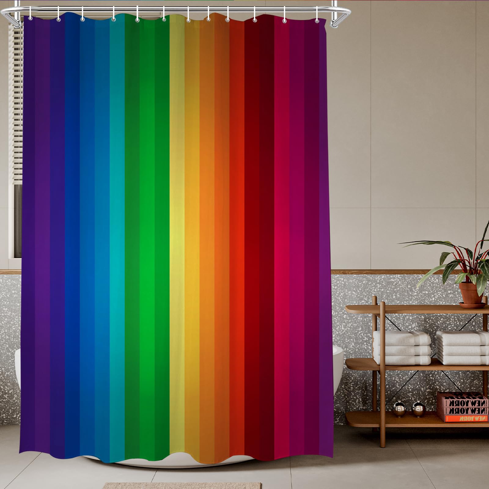 

Splashing Graffiti Shower Curtain Fluid Rainbow Color Paint Style Polyester Waterproof Fabric Bath Curtains For Art Home Decor W60H190(CM)-1 Pcs
