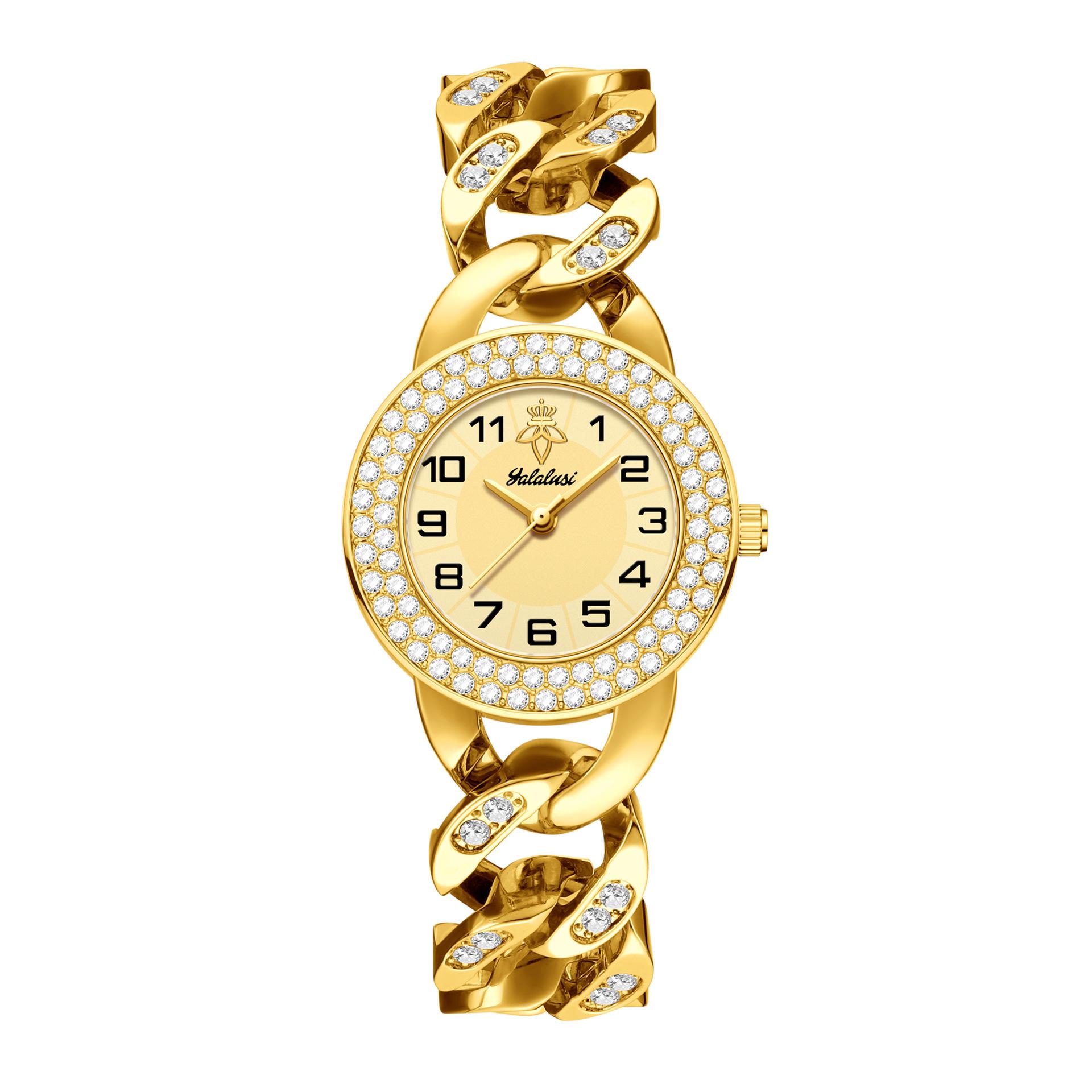 Yalalusi Chain List Full Of Diamonds Light Luxury Niche Women S Watch Luxury Diamond Ring Gold Chain Watch