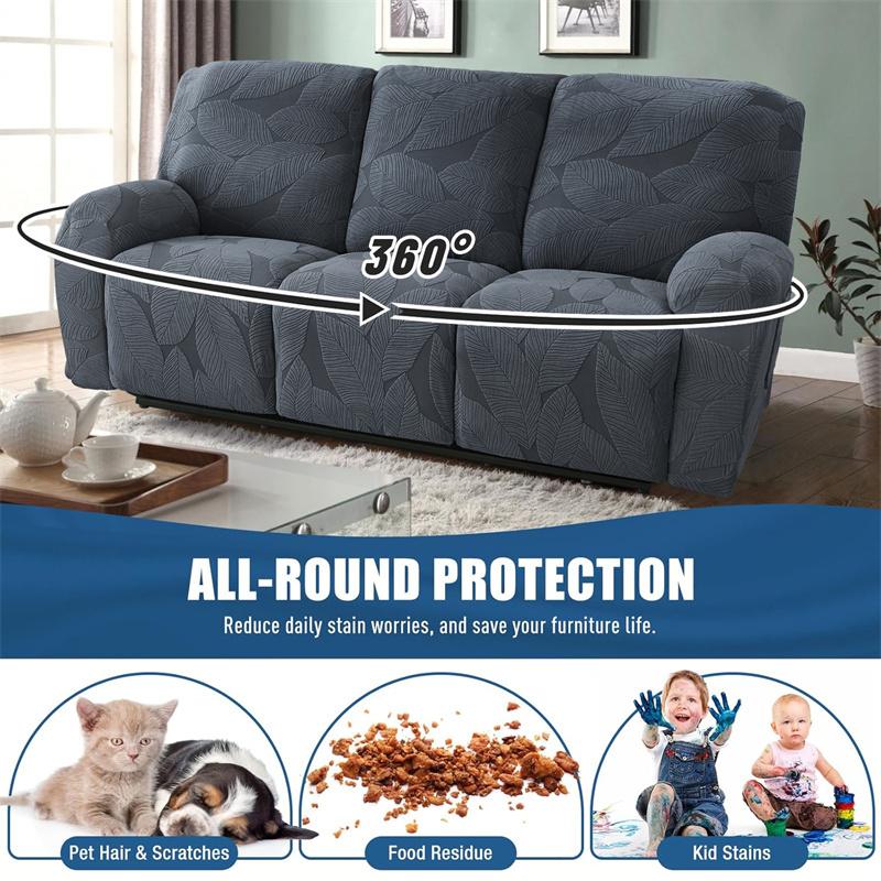 Copridivani Reclinabili Divisibili a 1/2/3 Posti Copridivano Jacquard Elasticizzato con Tasca Laterale Copridivano Rimovibile per Casa