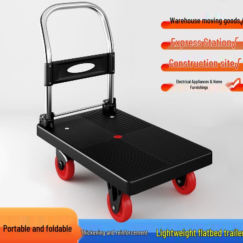 Compact Folding Flatbed Trolley: Silent, Lightweight, Multi-Functional Hand Truck for Pulling and Pushing Goods