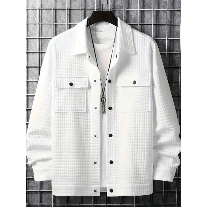 Men S Casual Solid Color Long Sleeve Turn Down Collar Jacket