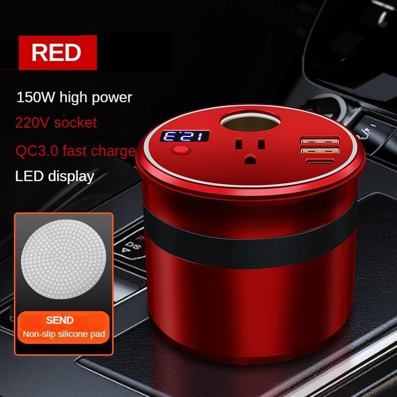150W Portable Car Charger LED Digital Display Mini Power Converter High Power Car Inverter