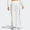 adidas Originals Women's Retro Loose Wide-Leg Side-Slit 3-Striped Casual Sports Pants White Blue IY7121