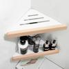 White Wooden Bathroom Triangle Shelf Bathroom Accessories Aluminum Bathroom Shower Storage Rack Corner Rack Bathroom Shelving