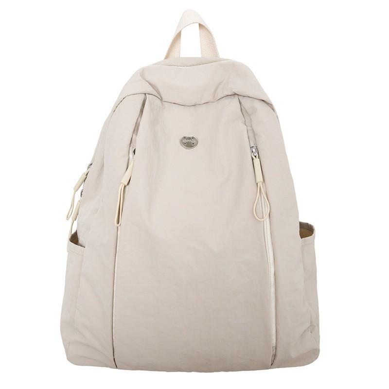 Backpack Women Simple Style Fashionable Nylon Outdoor Light Waterproof Travel Bag Large Capacity Schoolbag Junior High School Students