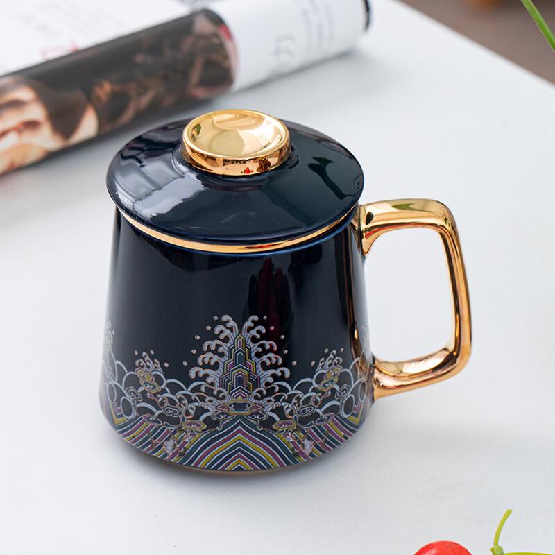 Shangqi Royal Collection Gold-Painted Ceramic Tea Infuser Mug