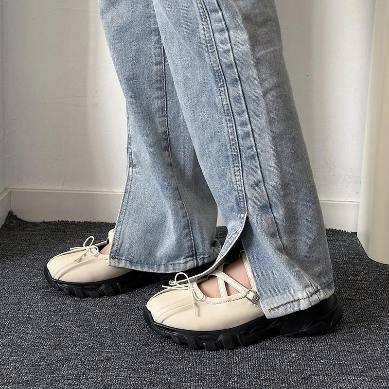 Autumn Chunky Women Sports Shoes Fashion Shallow Butterfly-knot Platform Sneakers Ladies Casual Flats Outdoor Shoes