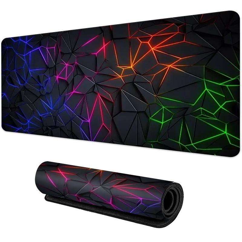 Large gaming Mouse Pad Big Red Blue gradient design nonslip rubber sewn edge gaming desk mat keyboard gamers and office work