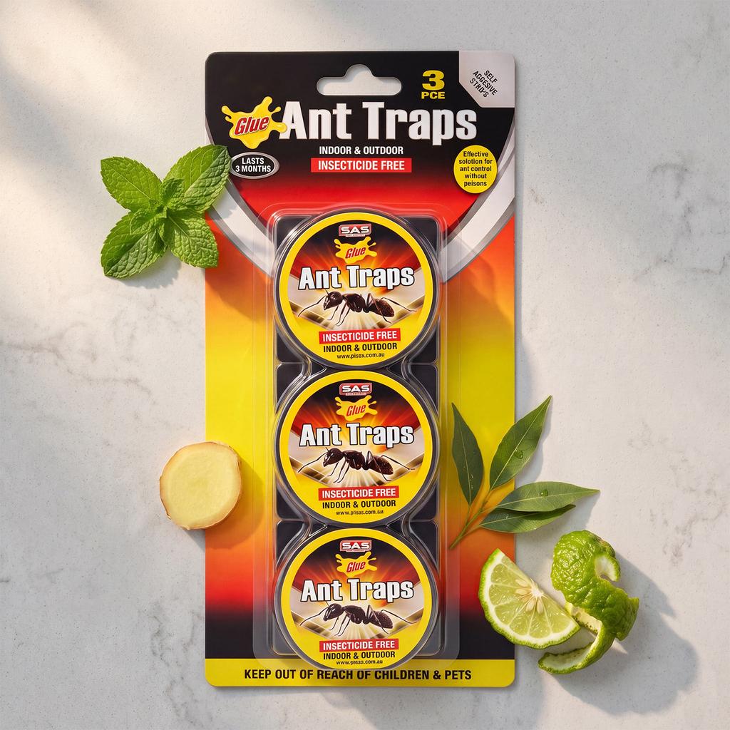Ant Traps Glue Bait Indoor and Outdoor Use Insecticide Free Effective Pest Control Pack of 3 Long Lasting Adhesive Surface