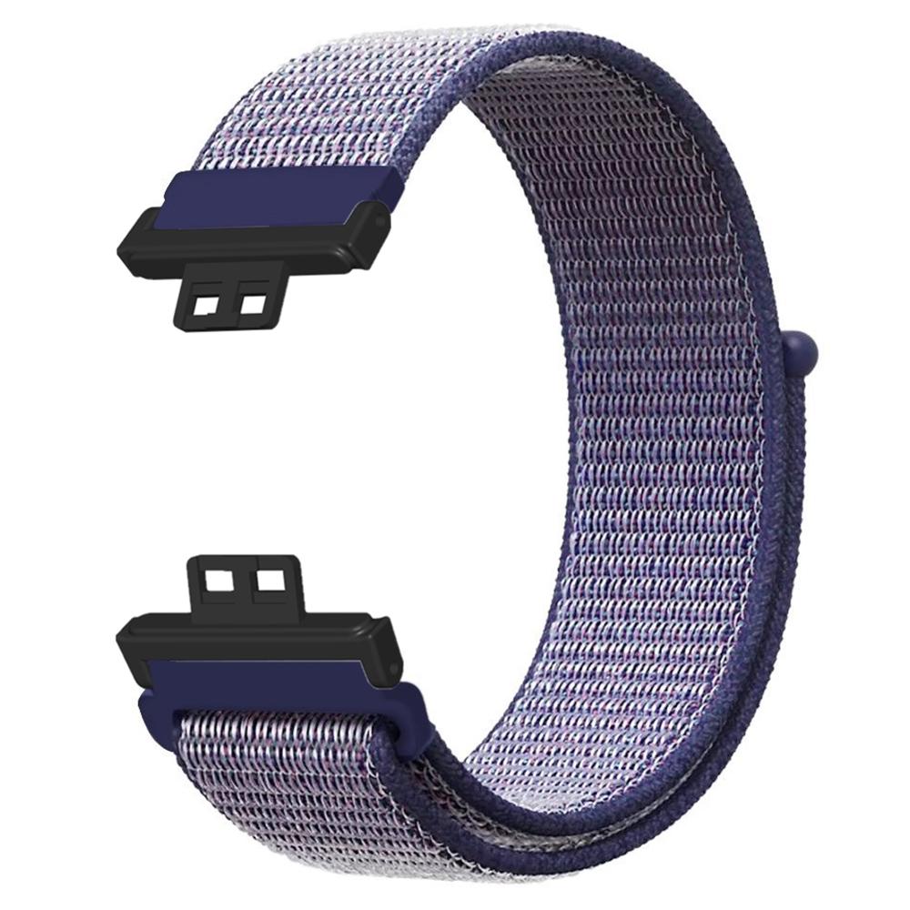

For Huawei Watch Fit Sport Loop Nylon Band Adjustable Magic Tape Replacement Wrist Strap Midnight Blue