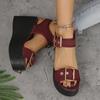 Foreign Trade Large Size Sandals Women's 2025 New European and American Fish Mouth Wedge Heel with Women's Shoes