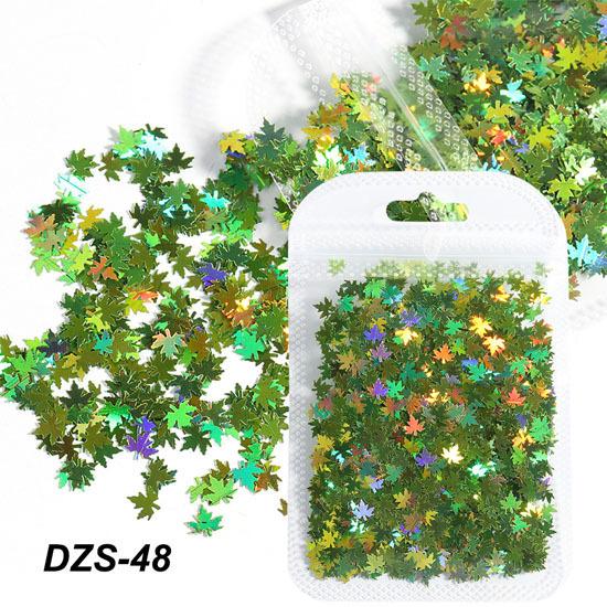 Nail Art Sequins Ins Winter Colorful Gradient Maple Leaf Flakes Trendy Nail Jewelry Bag