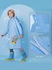 Children's Raincoat for Boys and Girls, Kindergarten and Primary School Students, Full-Body Rain Poncho with Backpack Space, Blue and Pink, Portable