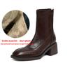 Krazing Pot Microfiber Winter Square Toe Modern Size 33 Boots Size 43 Zipper Fashion Ankle Boots