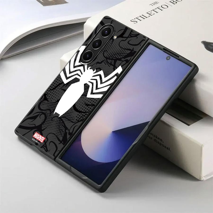 Coque Logo Marvel Spider Man Venom pour Samsung Galaxy ZFold5 ZFold3 ZFold6 Z Fold 7 6 5 4 3 ZFold4 ZFold7 Coque Arrière de Téléphone