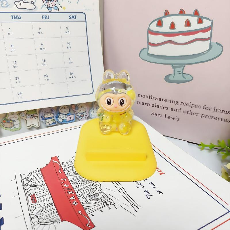 Cute Oil Cartoon Floating Quicksand Bottle Rabbit Mobile Phone Holder Desktop Ornament