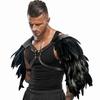Black PU Leather Gothic Shoulder Armor Double Shoulder Medieval Guards  Medieval Cosplay