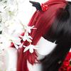 Harajuku-style Gal-kei Women's Wig, Full Wig, Long, Straight, Red and Black, Double-Colored, Lolita Wig (Red and Black)