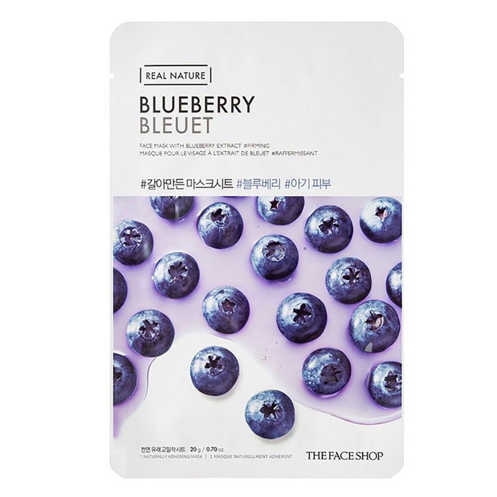 [THE FACE SHOP] Real Nature Mask Sheet Blueberry 20g, 1 Piece