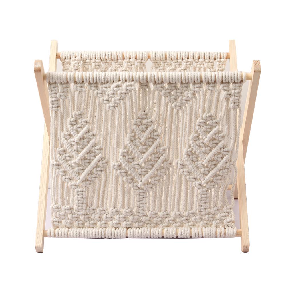 Nordic Cotton Rope Woven Magazine & Book Rack - Creative Floor-Standing Display